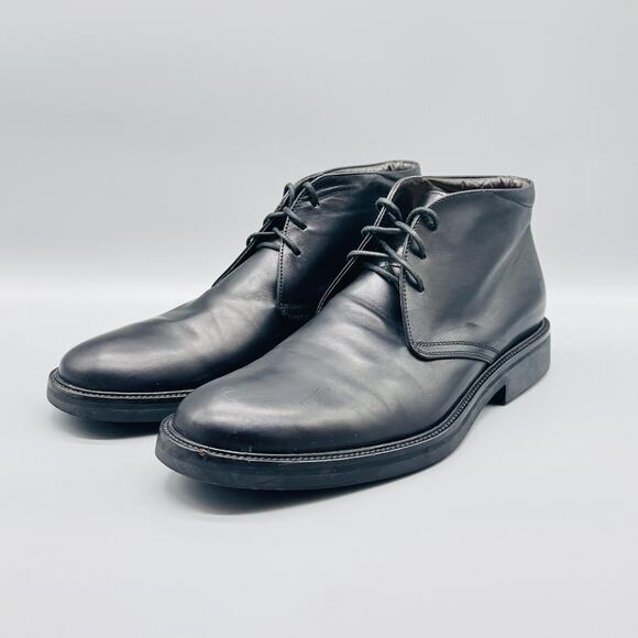 To Boot New York Boots Mens 9 Black Leather Chukka Dress Lace Up Classic Shoes - Picture 4 of 11